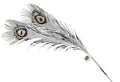 28 In Black and Silver Peacock Feather Pick