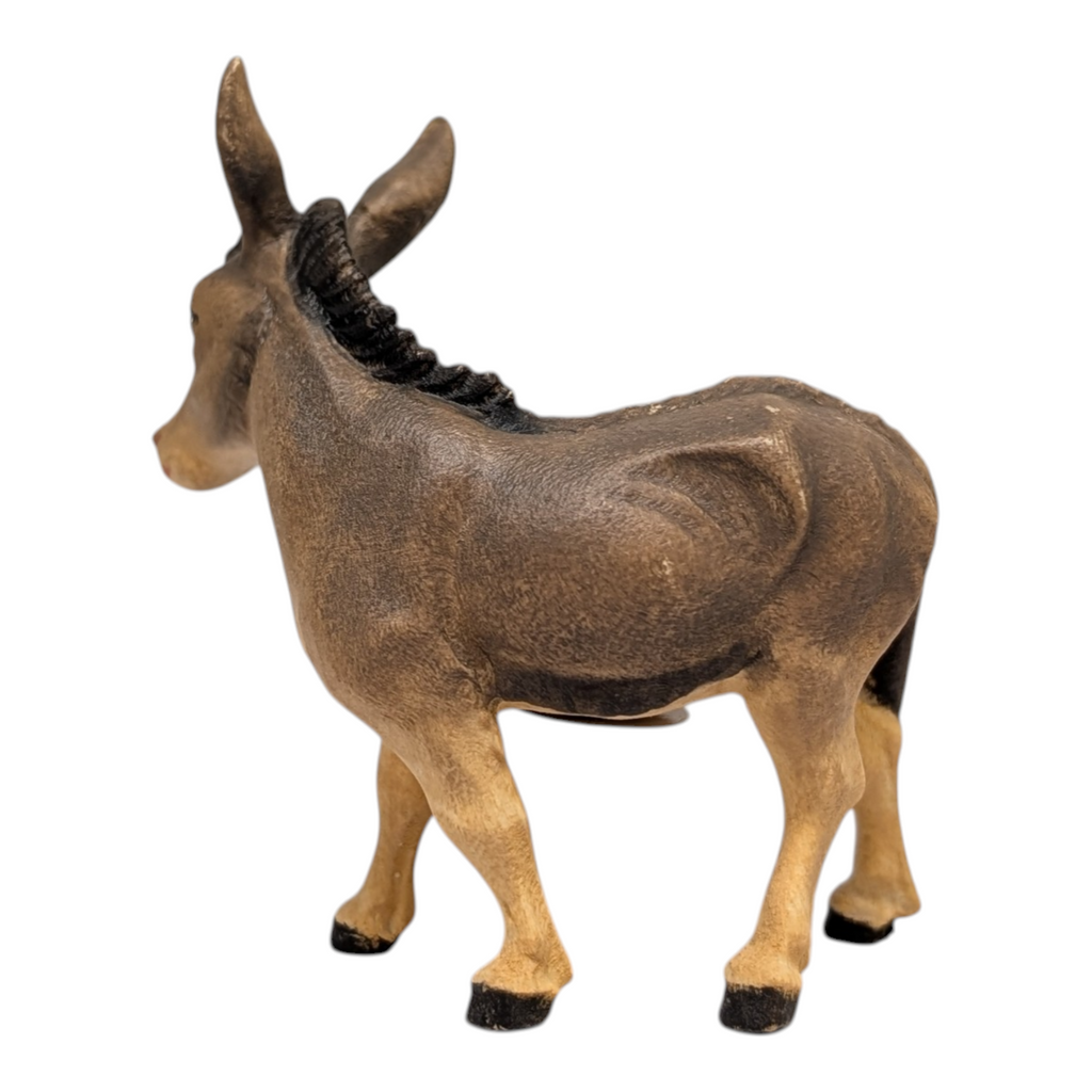 Wood Carved Donkey for Nativity - 10cm - Maple
