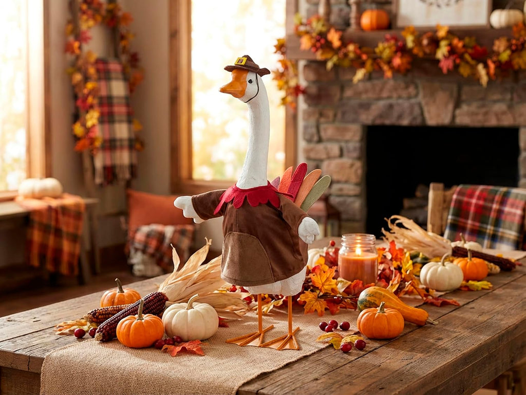 The Festive Porch Goose with Six Seasonal Outfits - 24 Inches Tall
