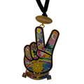 Hand Peace Sign Vermont Metal Ornament