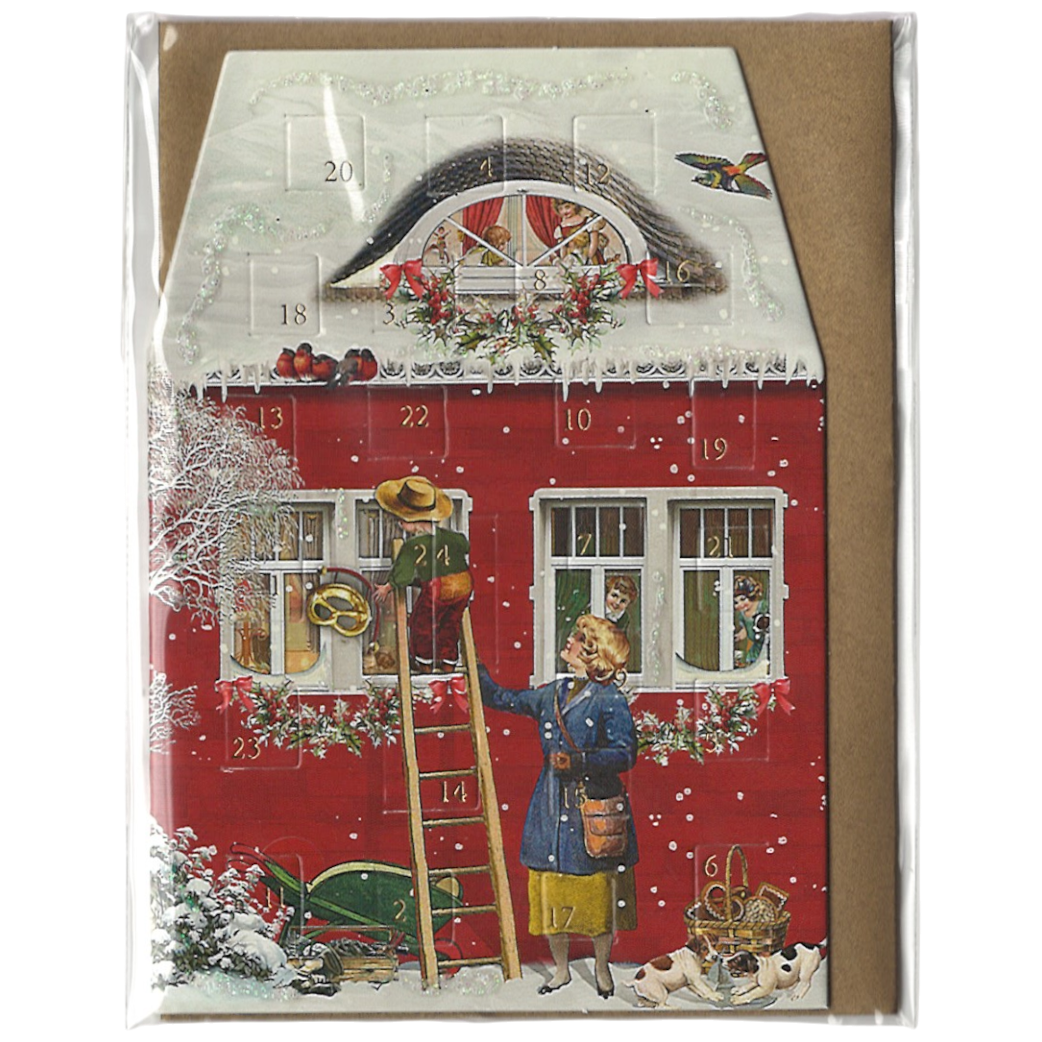 Miniature Advent Card - Trimming the House