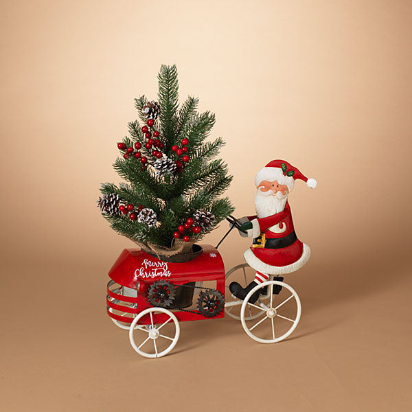 Santa Driving Metal Tractor - 24 inch