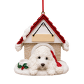 Ceramic Doghouse Ornament - Maltipoo