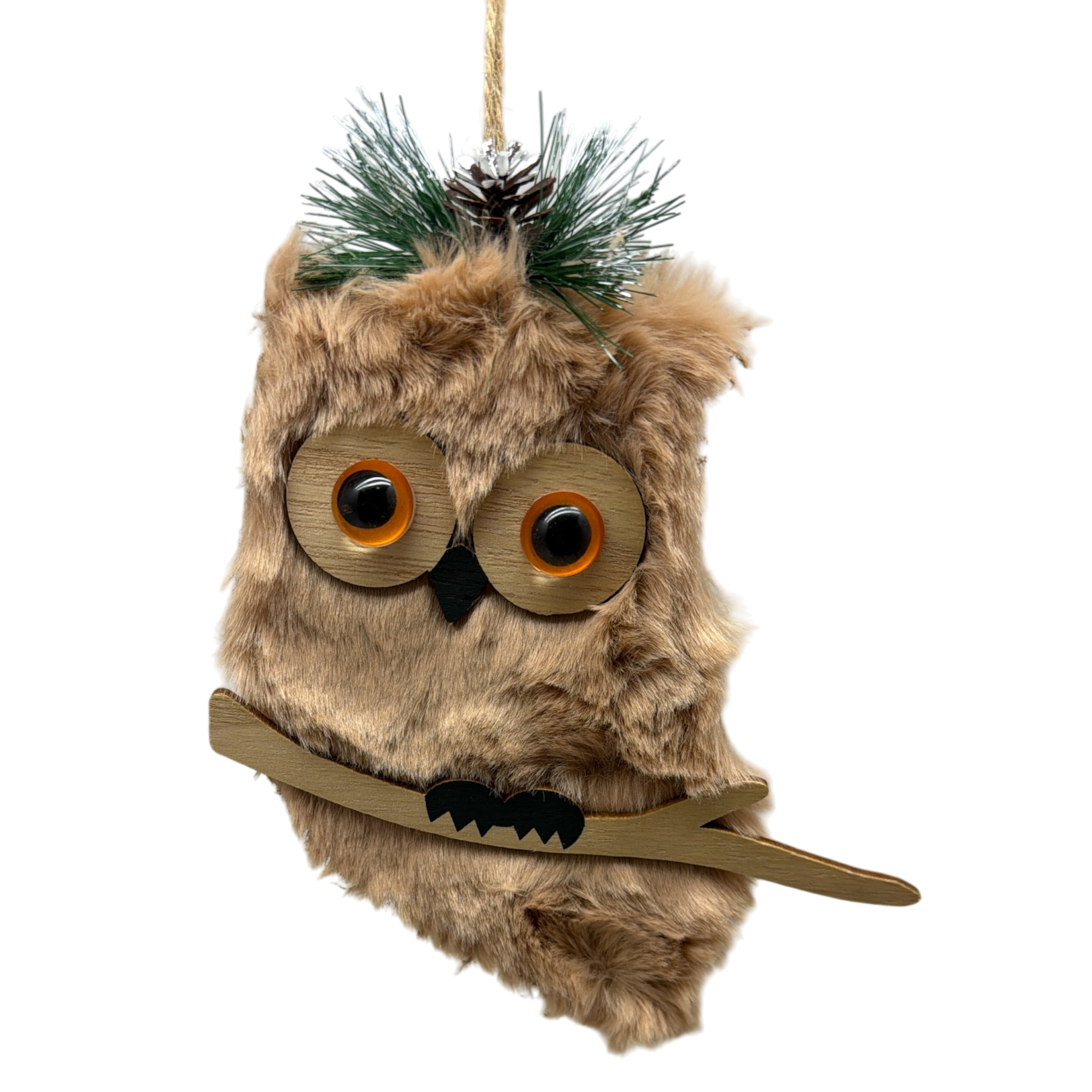 Brown Holiday Owl Ornament