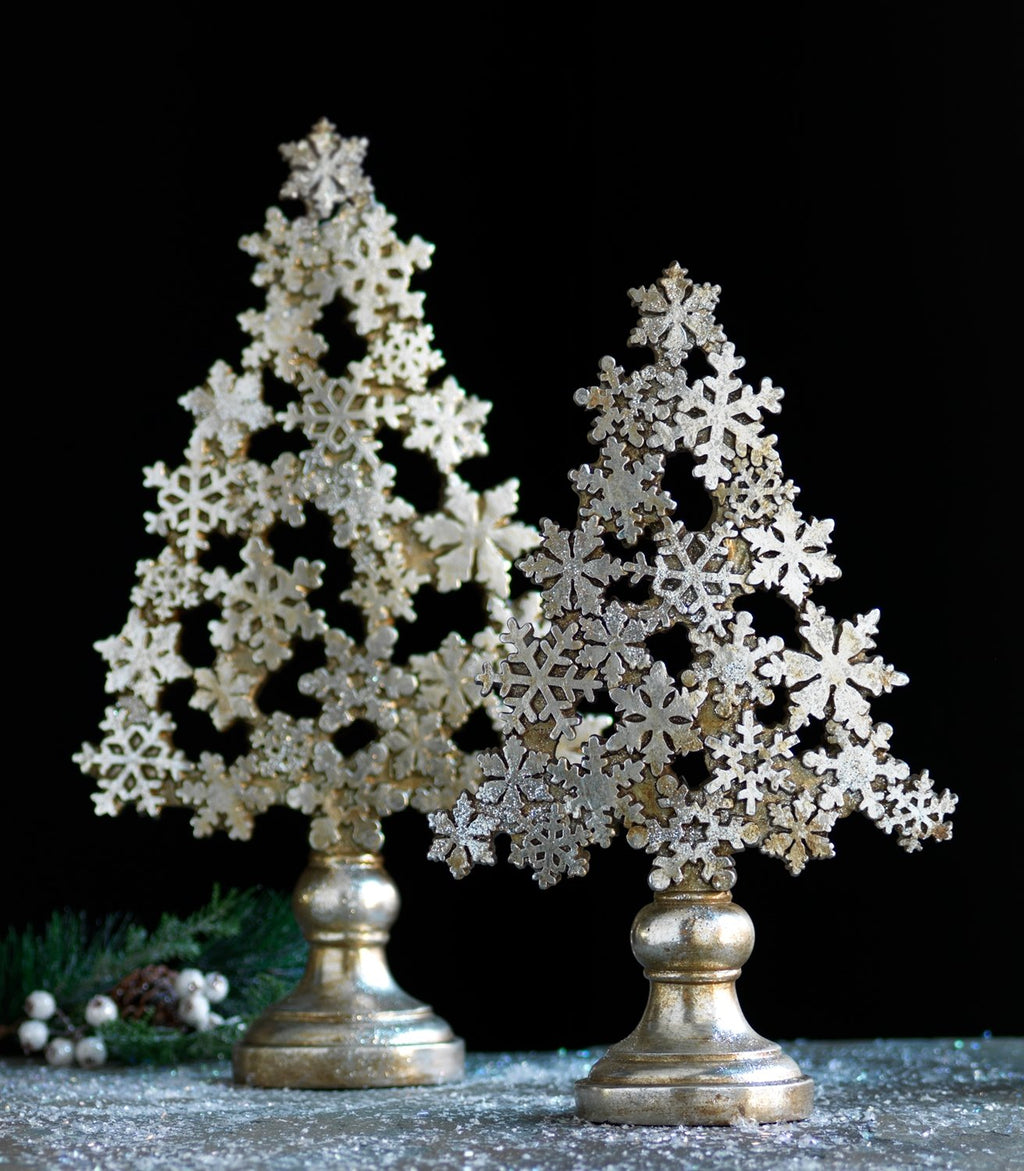 Melrose - Polystone Snowflake Tree - 18 Inch