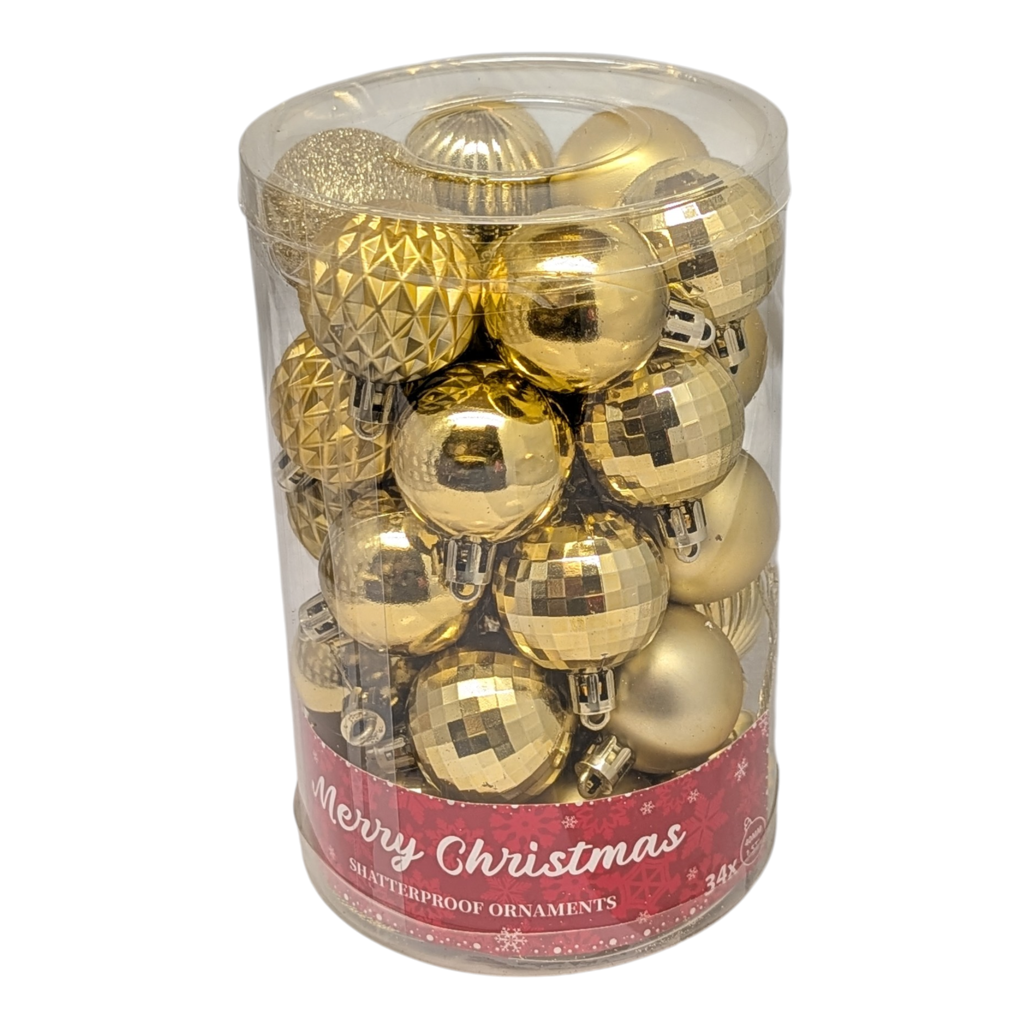 Ball Watch Shatterproof 40mm Ornaments - Set of 34 - Gold