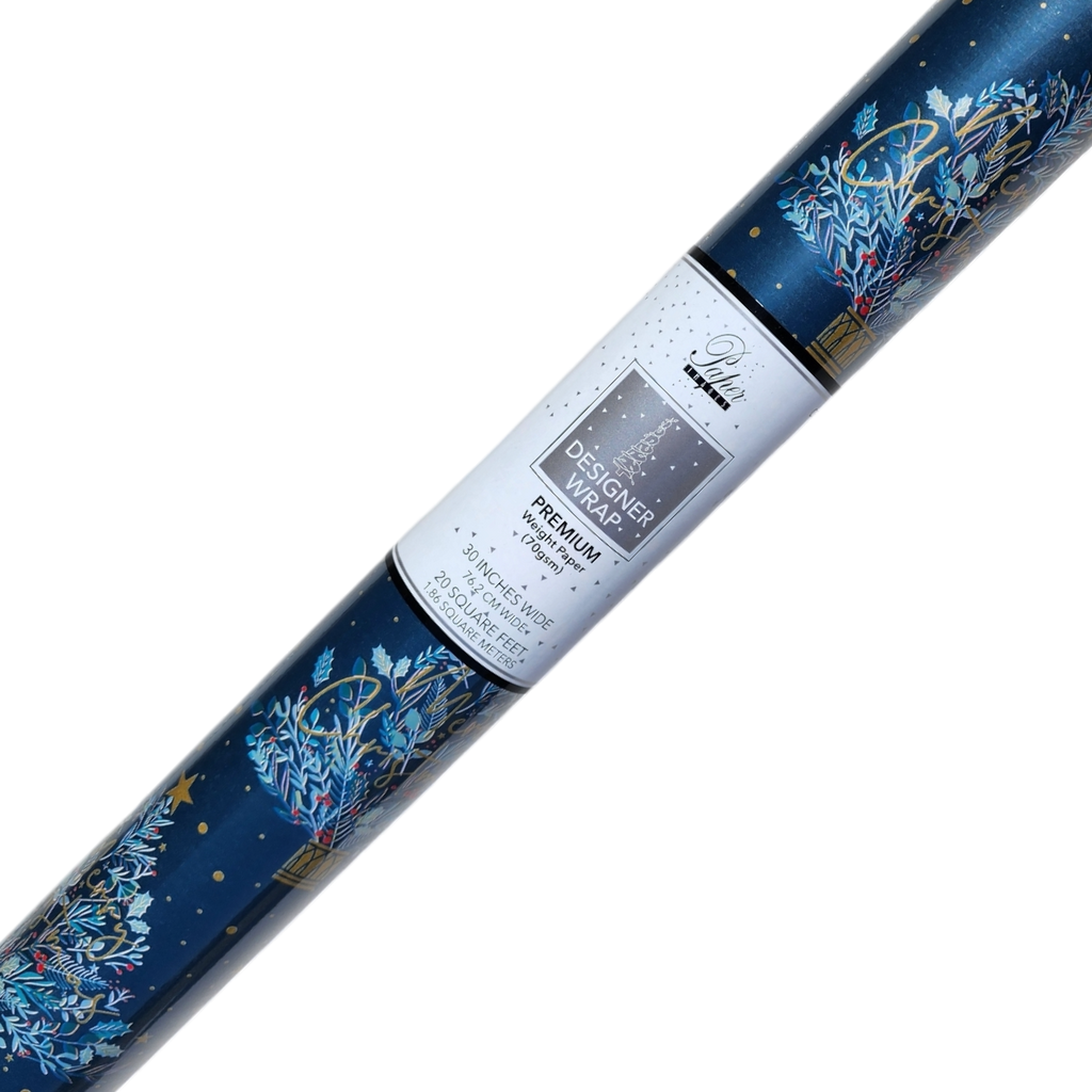 Premium Foil Roll Wrap - 30" x 96" - Starry Night Splendor