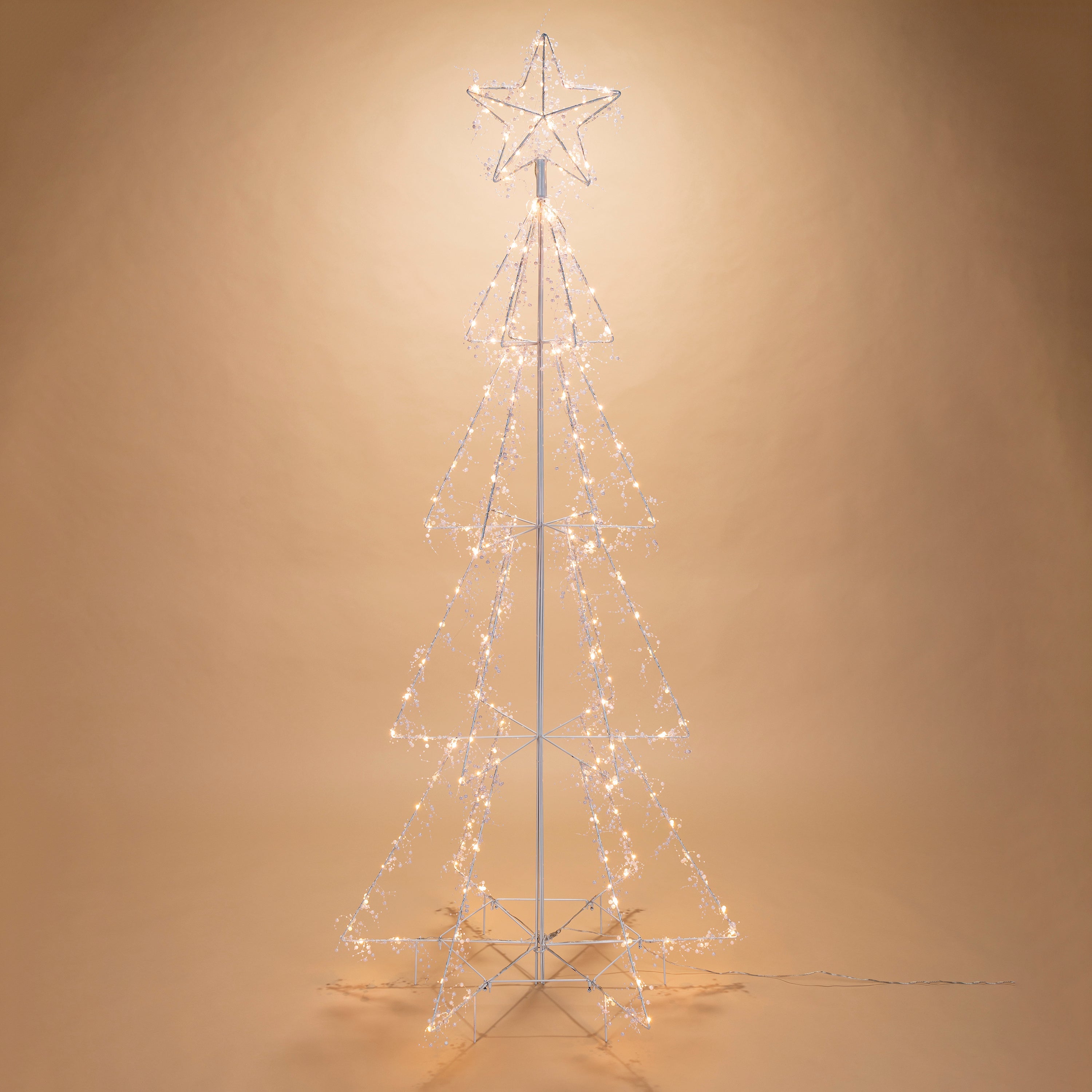 6 Foot Lighted White Iron Tree - LED
