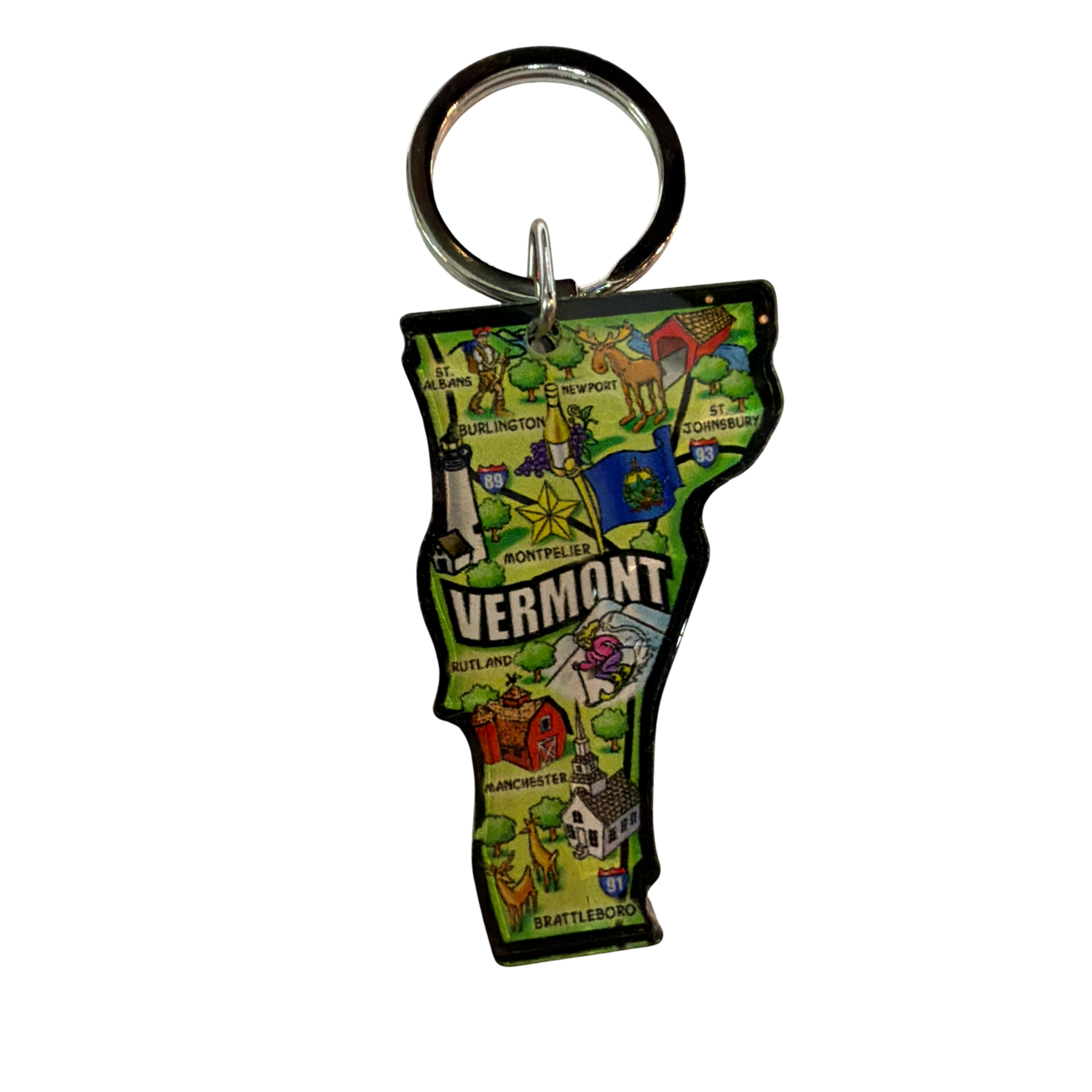 Vermont Shape  Acrylic Keychain