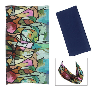Stained Glass Design and Navy Headband/Scarf Set
