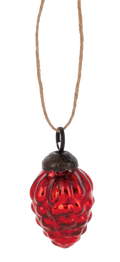 Red Mercury Glass Pinecone Ornament