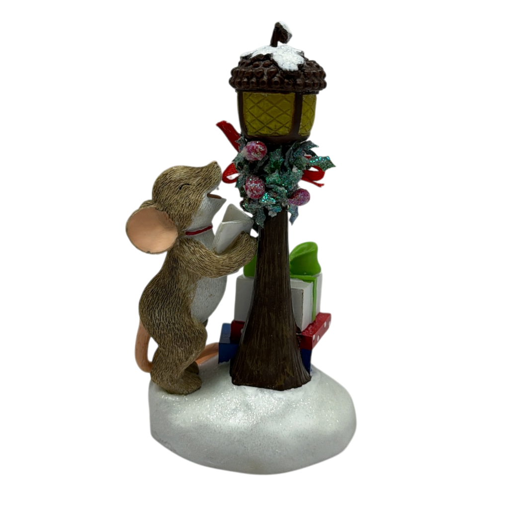 Caroling Mouse Figurine