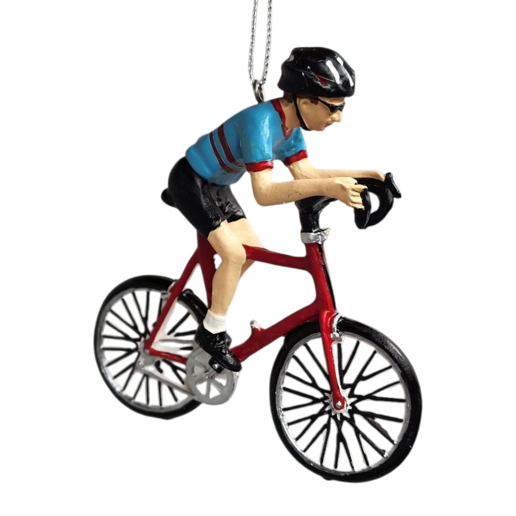 Bicycle Riding Ornament - Red Bike