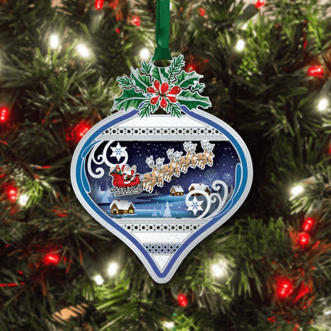Christmas Scene Bulb Ornament