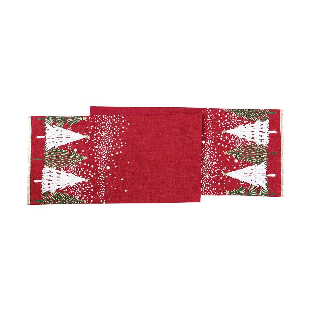 Snowy Trees Table Runner - 13.5 inch x 72 inch