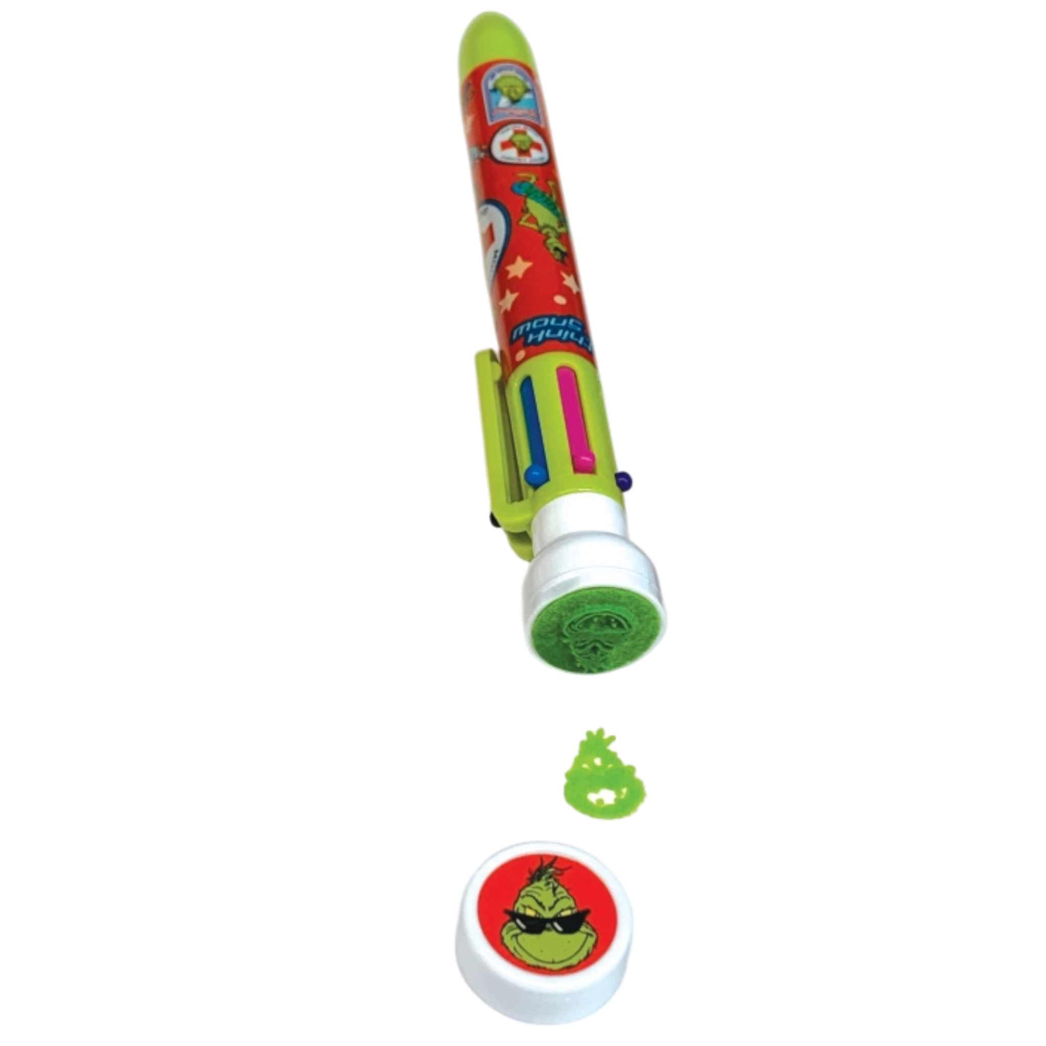 6 Color Pen With Stamper - Grinch Snow Patrol