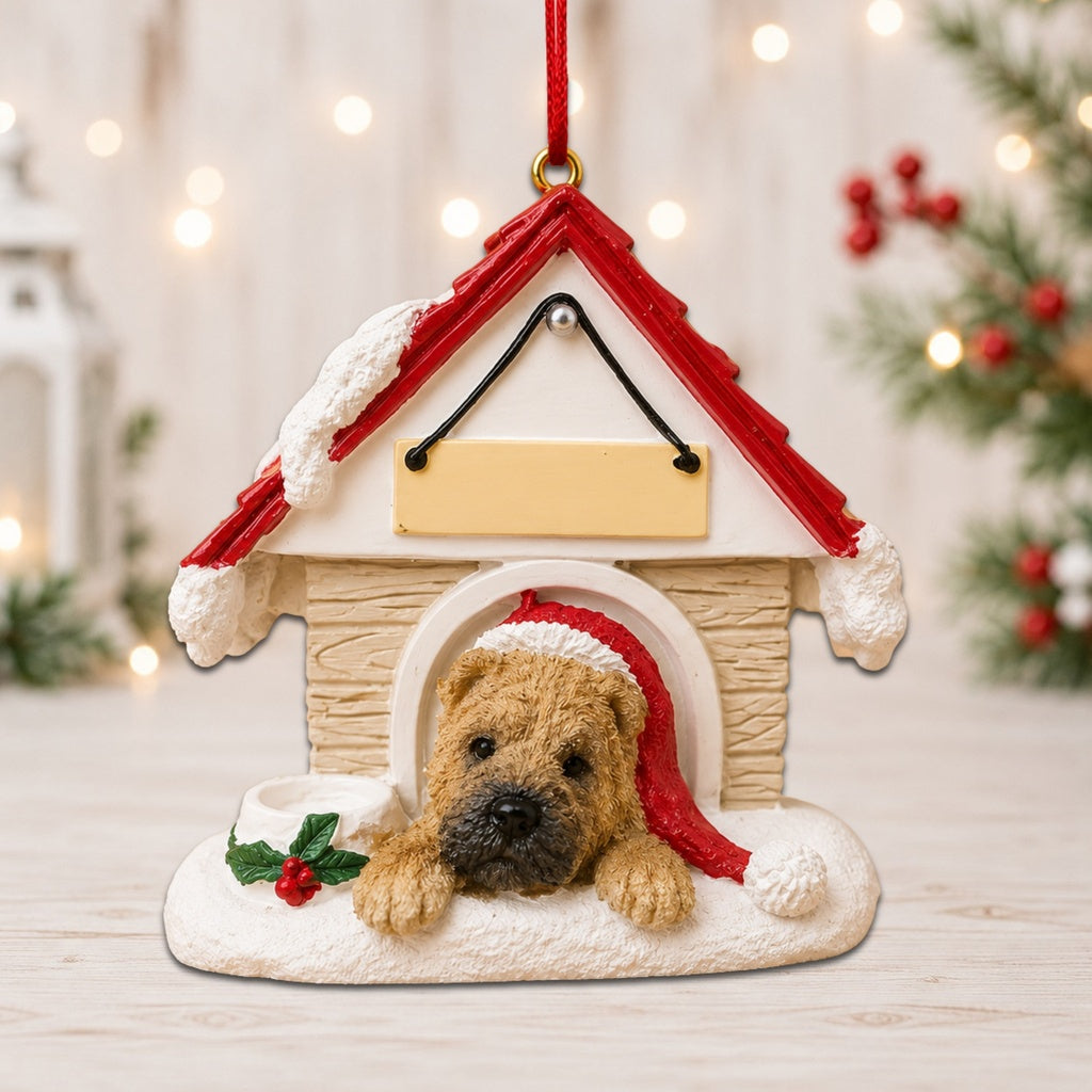 Ceramic Doghouse Ornament - Sharpei