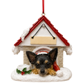 Ceramic Doghouse Ornament - Chihuahua Black