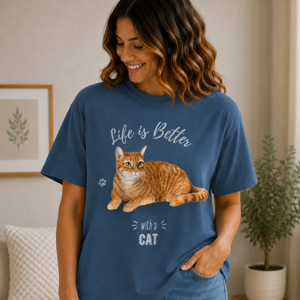 Life is Better with a Orange Tabby  T-Shirt -