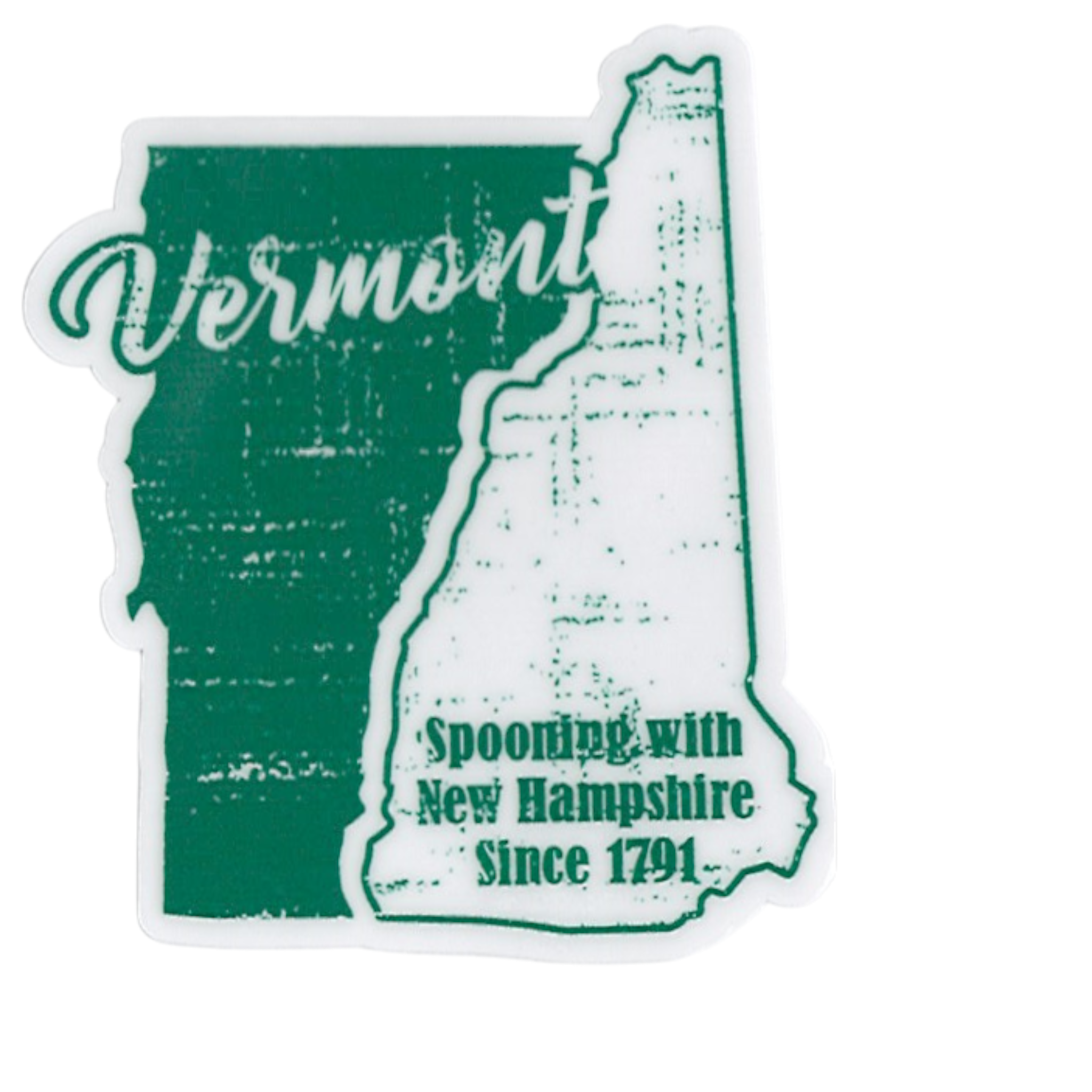 Small Vinyl Sticker - Vermont Spooning with New Hampshire Since 1791