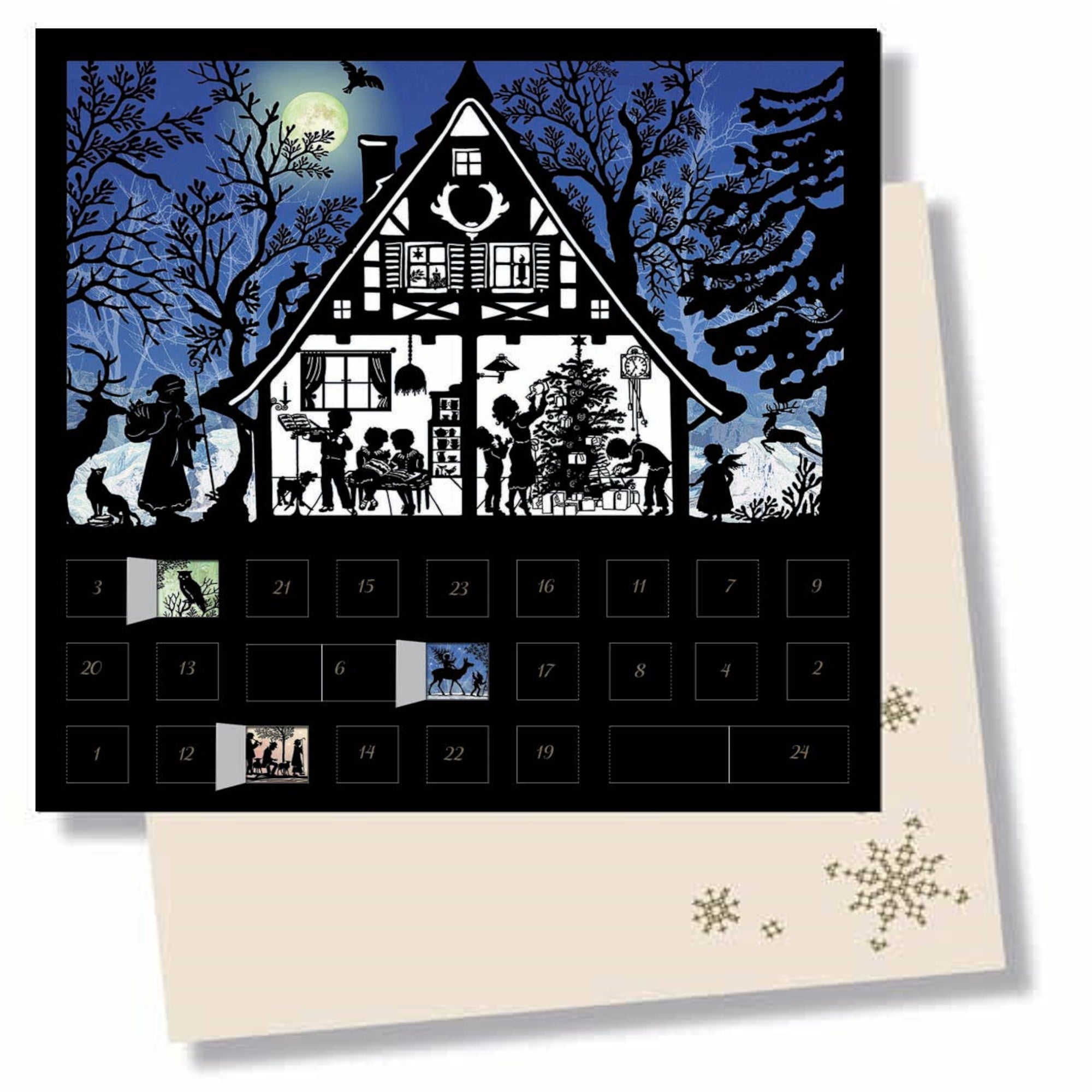 Warmth Within, Wonder Without: The Heart of Home at Christmas Silhouette Advent Card