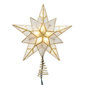 9.84" 10L 5-Point Gold Glittered Capiz Star Treetop
