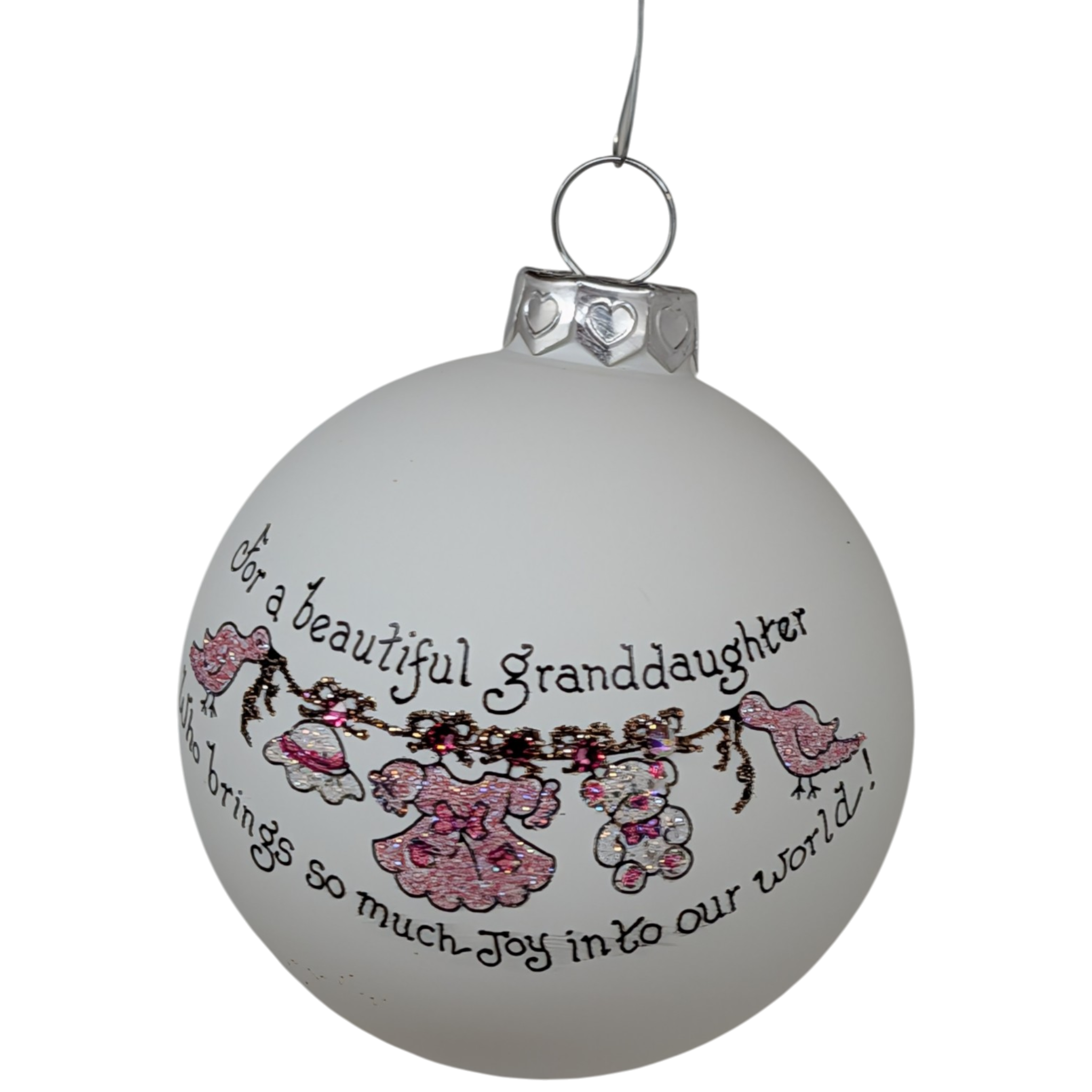 Christmas Keepsake Glass Ornament - For a Beautiful Granddaughter