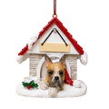 Ceramic Doghouse Ornament - Boxer - Cropped