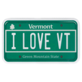 Small Vinyl Sticker - I LOVE VT License Plate