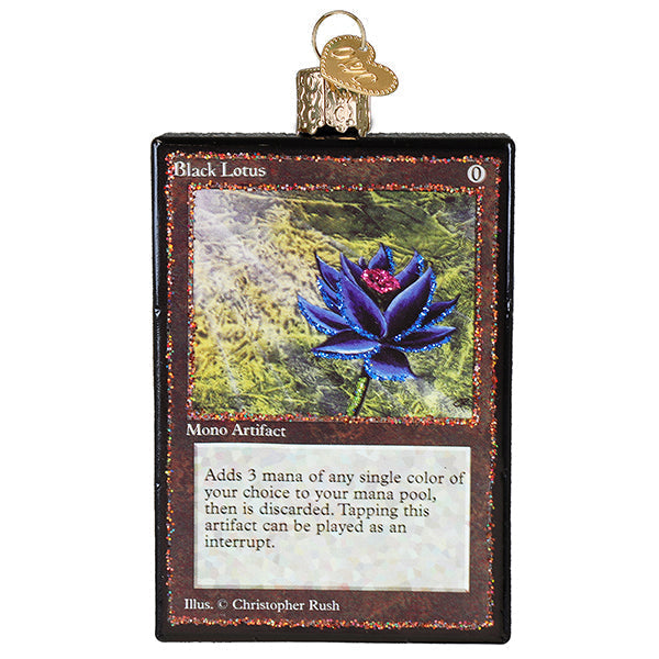 Magic The Gathering Black Lotus Card  Glass Ornament