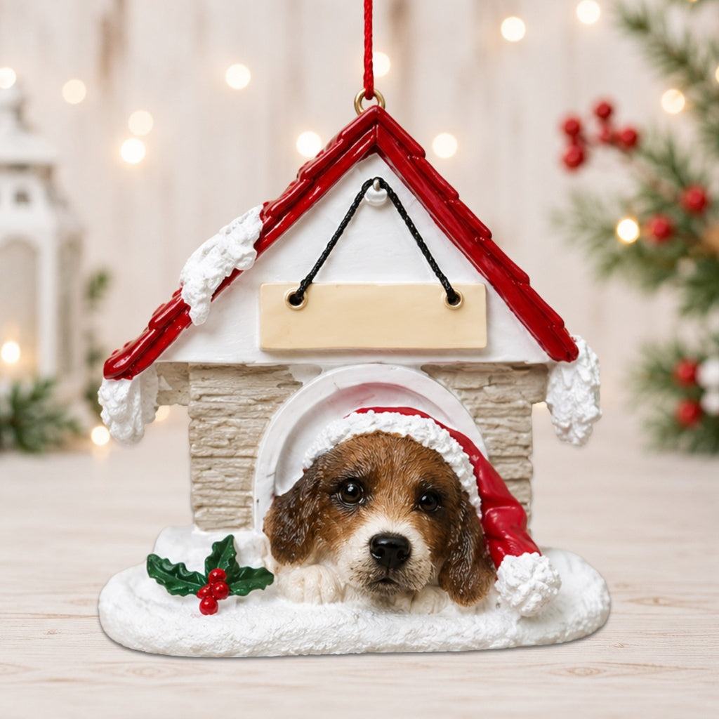 Ceramic Doghouse Ornament - Beagle