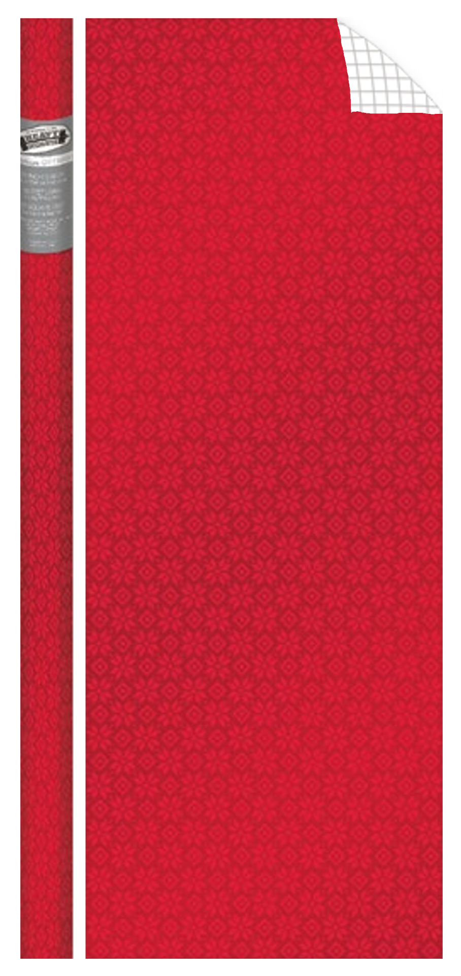 Prismatic Foil Roll Wrap - 30" x 120" - Crimson Snowflakes