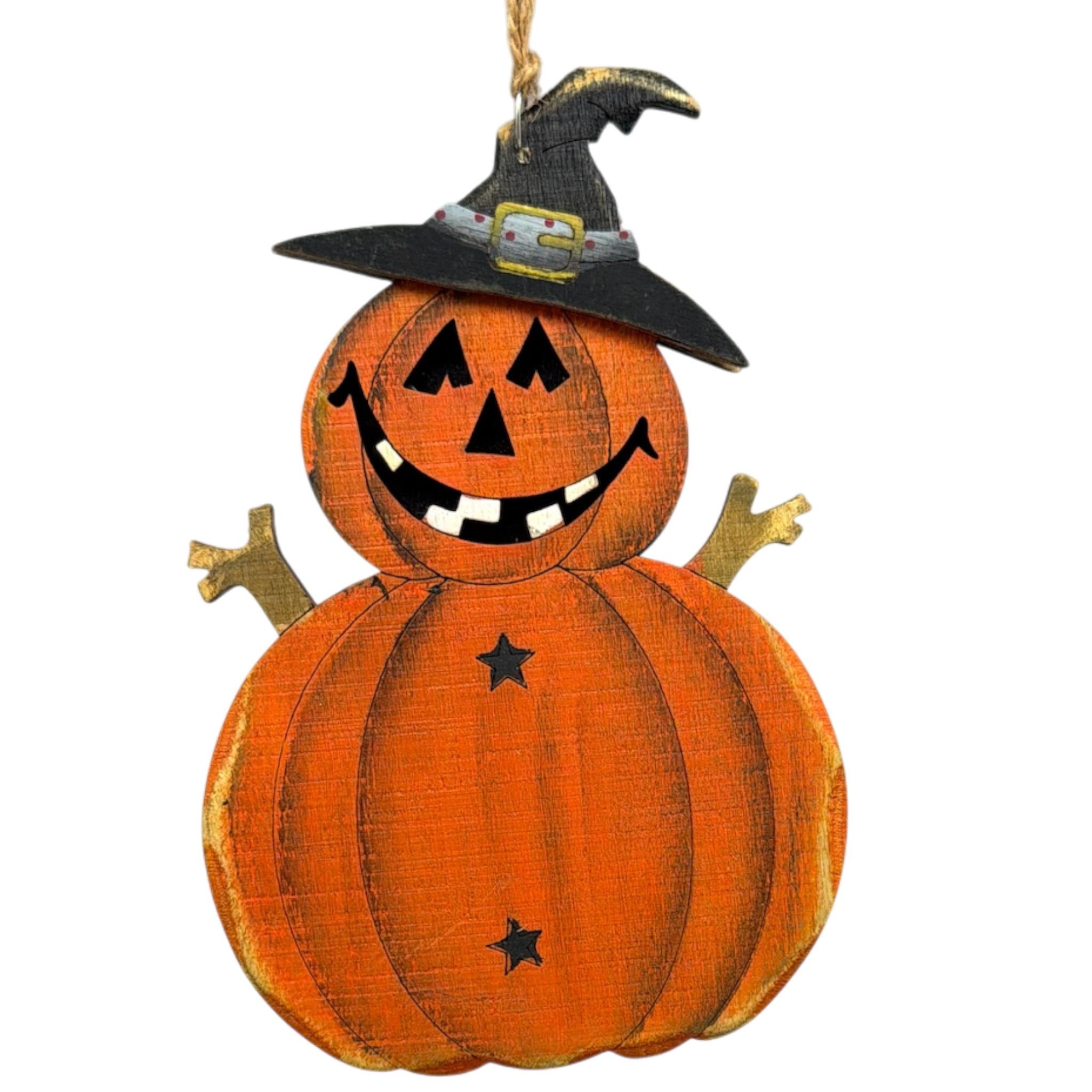 Jack The Pumpkin Stack  Wooden Ornament