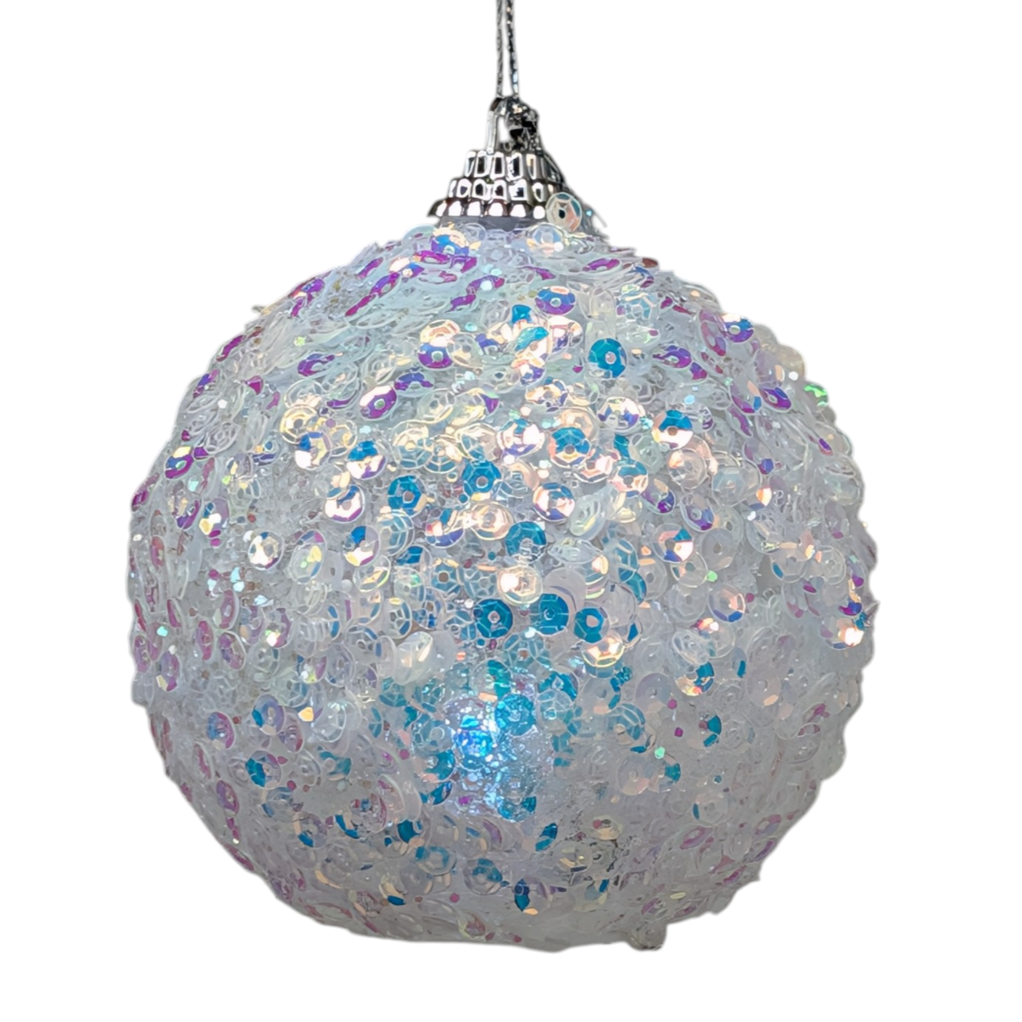 Lighted Ball Ornament - 3 Inch - Sequin Radiance