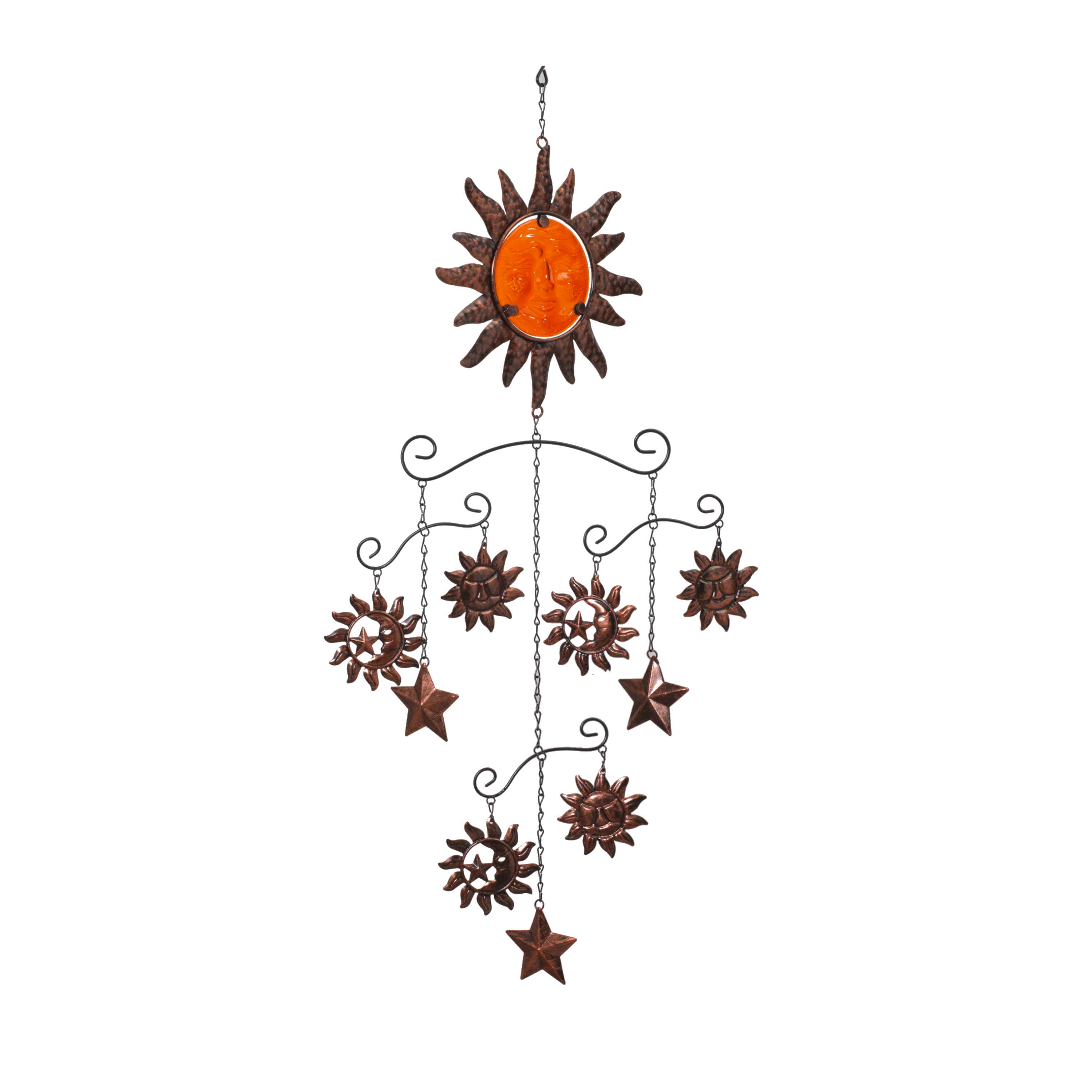 Metal & Fused Glass Sun & Moon Mobile