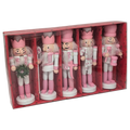 Pink And White Nutcracker Ornament - Set Of 5
