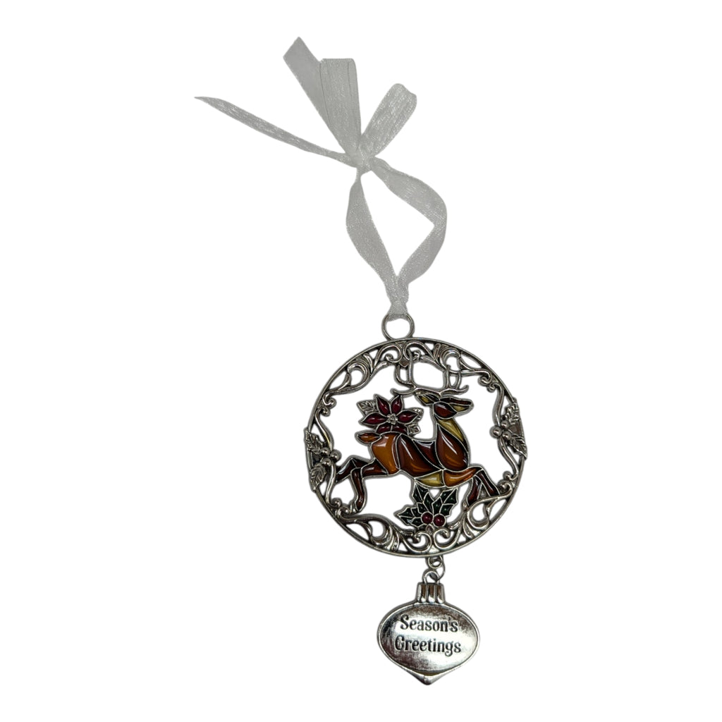 Season's Greetings Reindeer - Colors of Christmas Ornament
