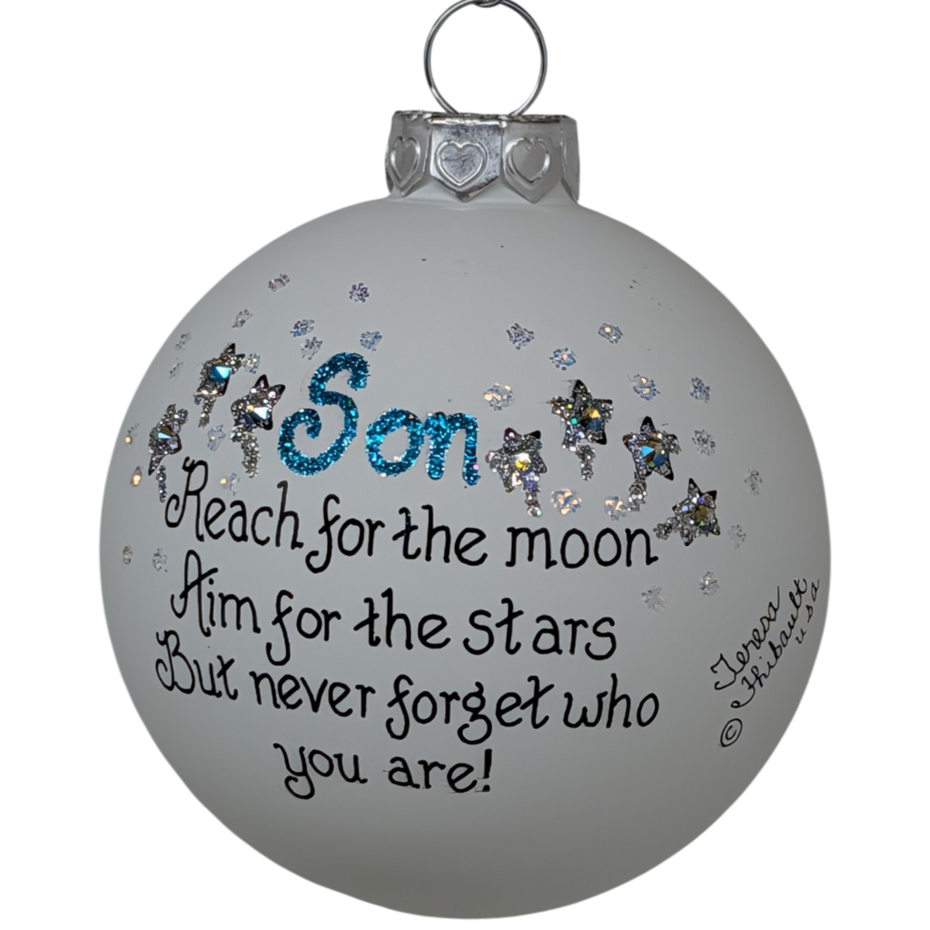 Christmas Keepsake Glass Ornament - Son - Reach for the Moon