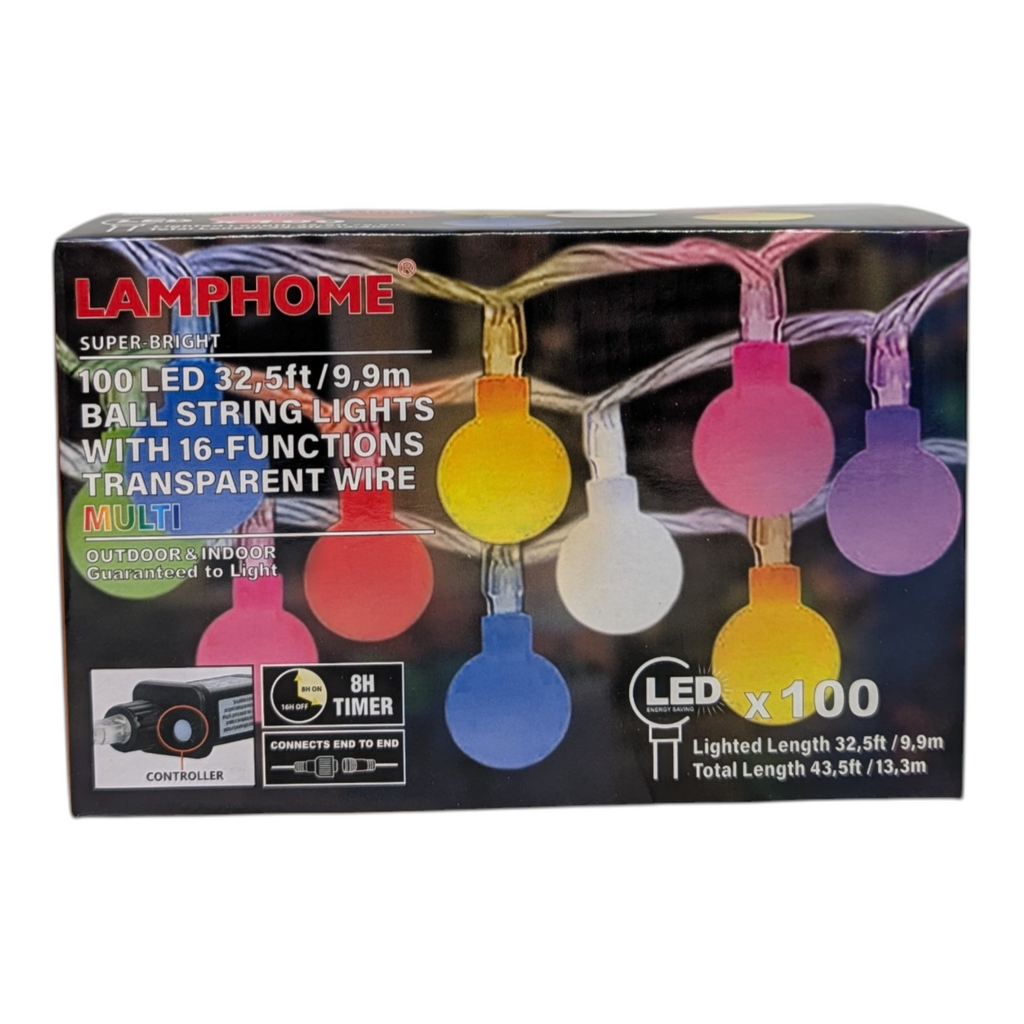 Ball Light String Light - 100 Lights - Multicolor