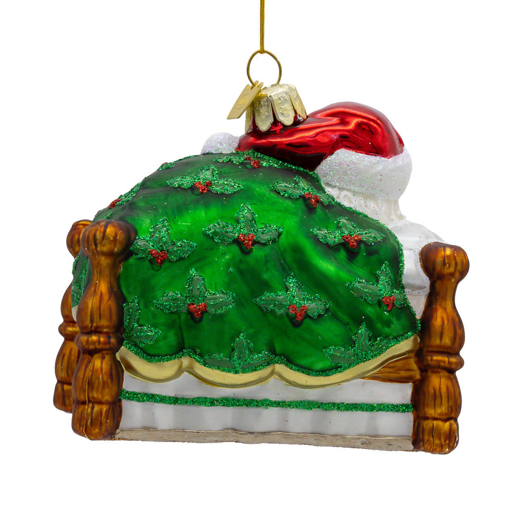 Noble Gems Glass Sleeping Santa Ornament