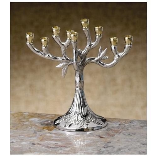 Silver Menorah - Tree Design