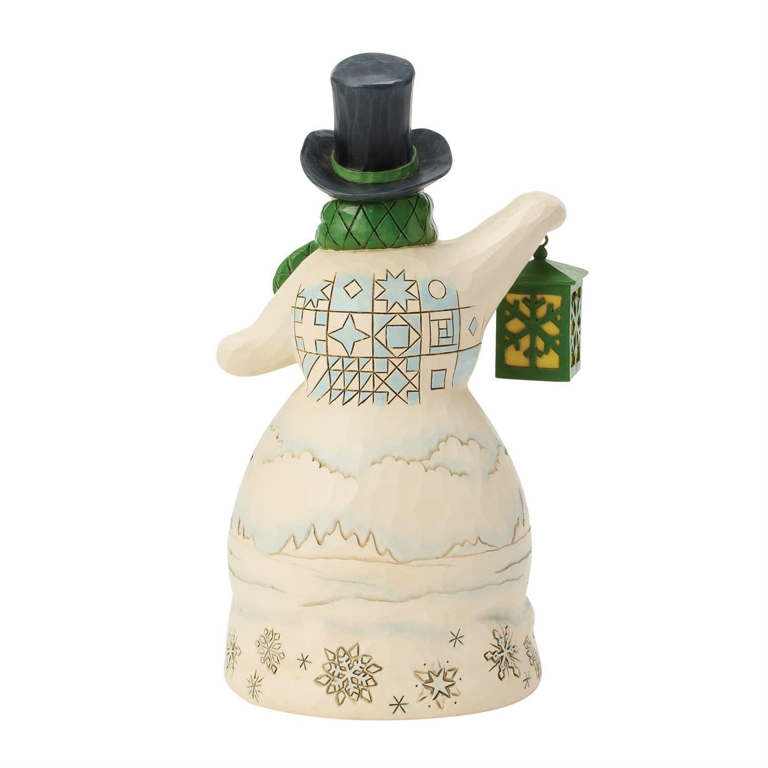 Snowman in John Deer Top-Hat Figurine