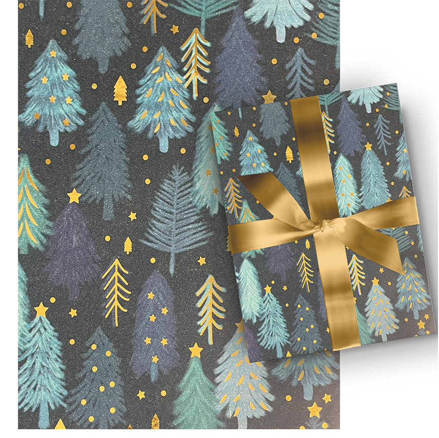 Premium Foil Roll Wrap - 30" x 96" - Enchanted Midnight
