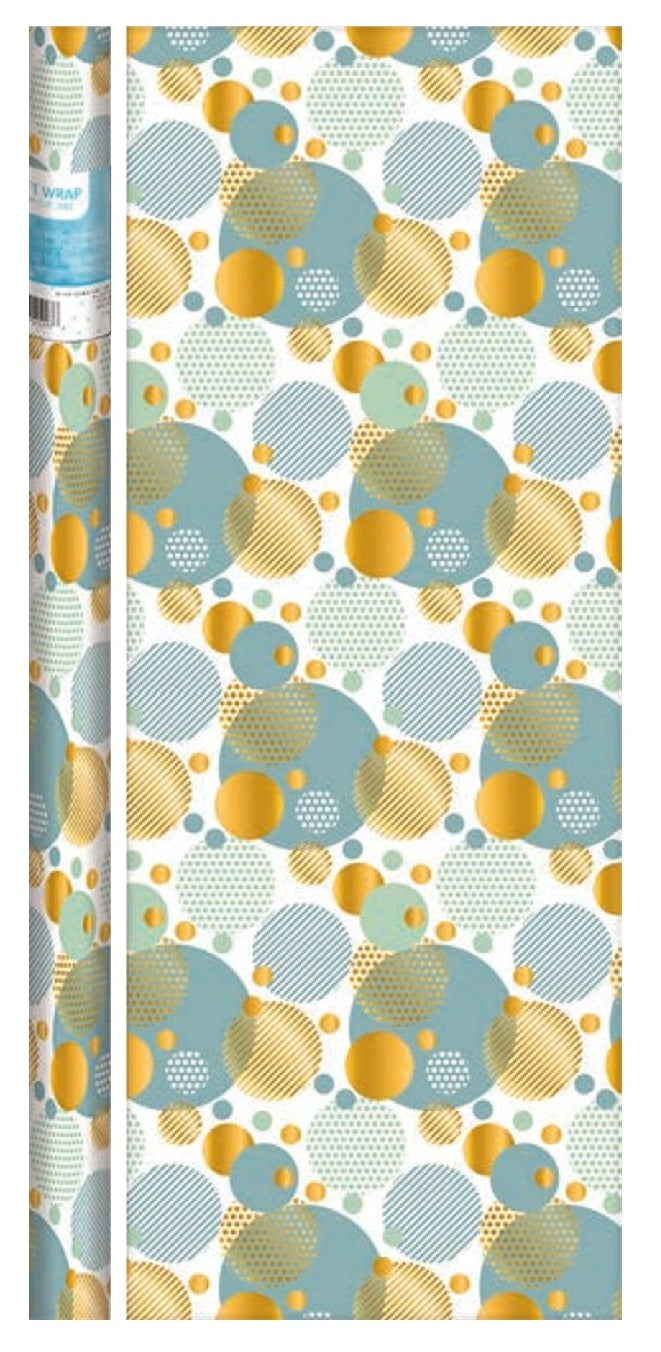 Silver and Gold Circle Gift Wrap