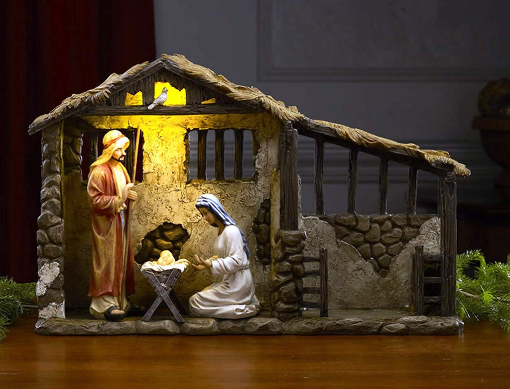 19 Piece - 7 Inch Real Life Nativity Set - Includes Chest Of Gold, Frankincense & Myrrh