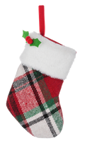 Mini Stocking Gift Card Holder - Multicolor Plaid