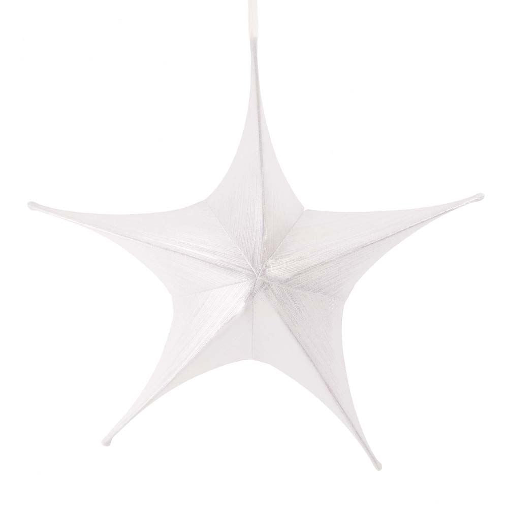 32 Inch Metalic Silk Foldable 3D Star - Silver