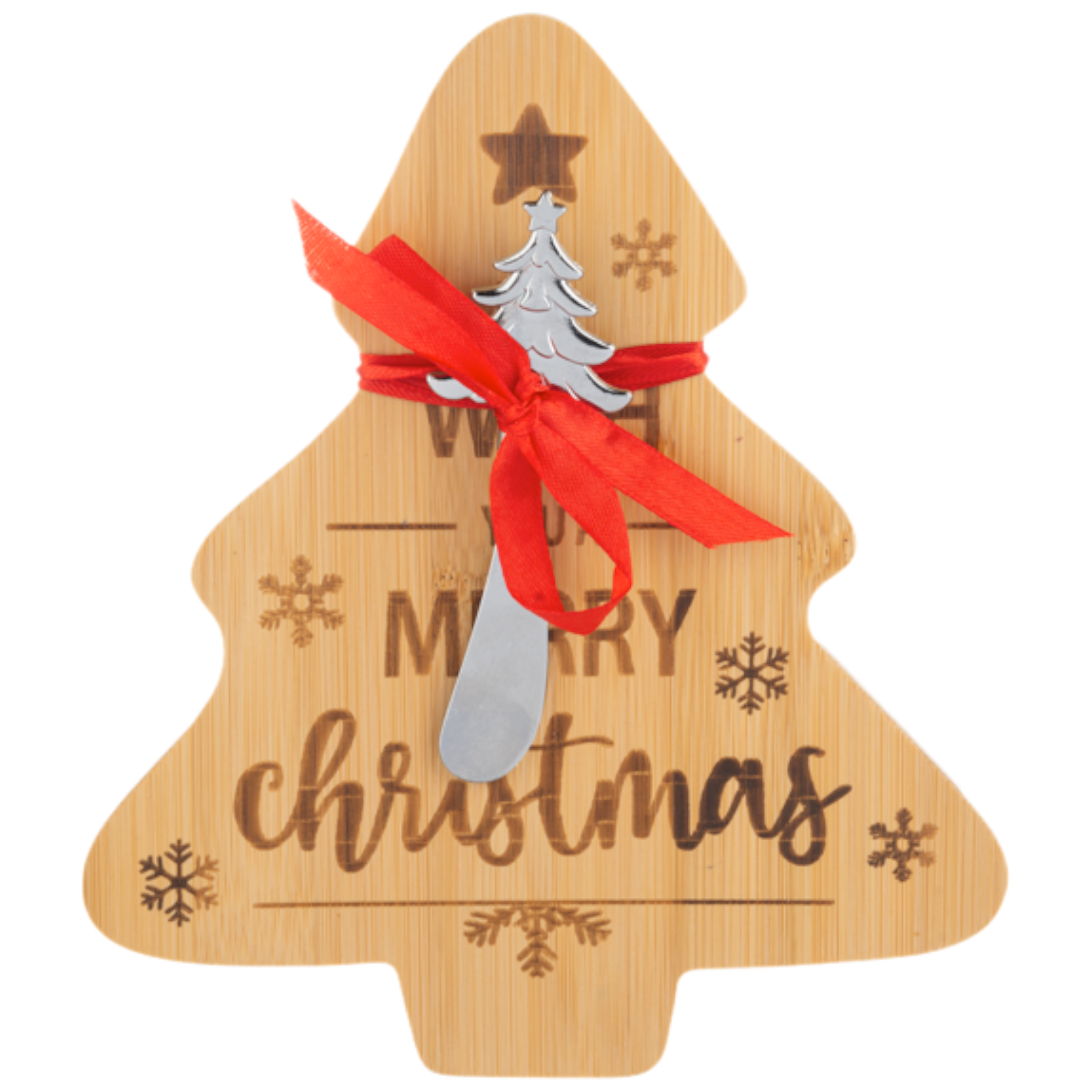 Evergreen Christmas Tree Serving Board with Spreader