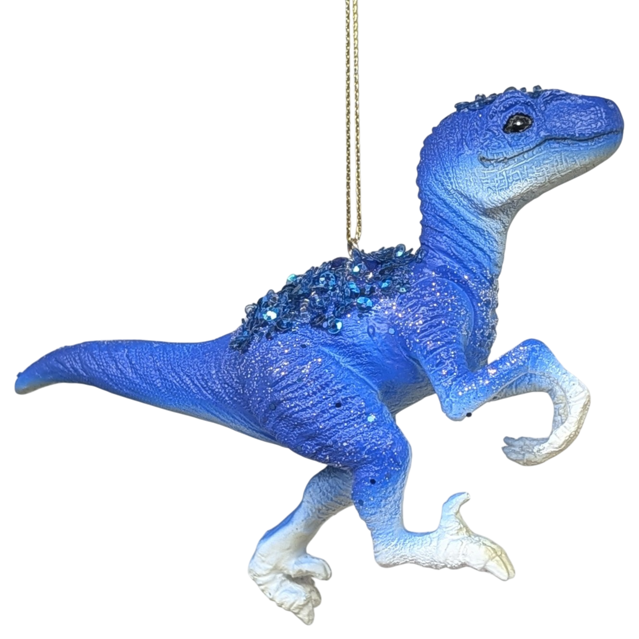 Blue Raptor Dinosaur Ornament