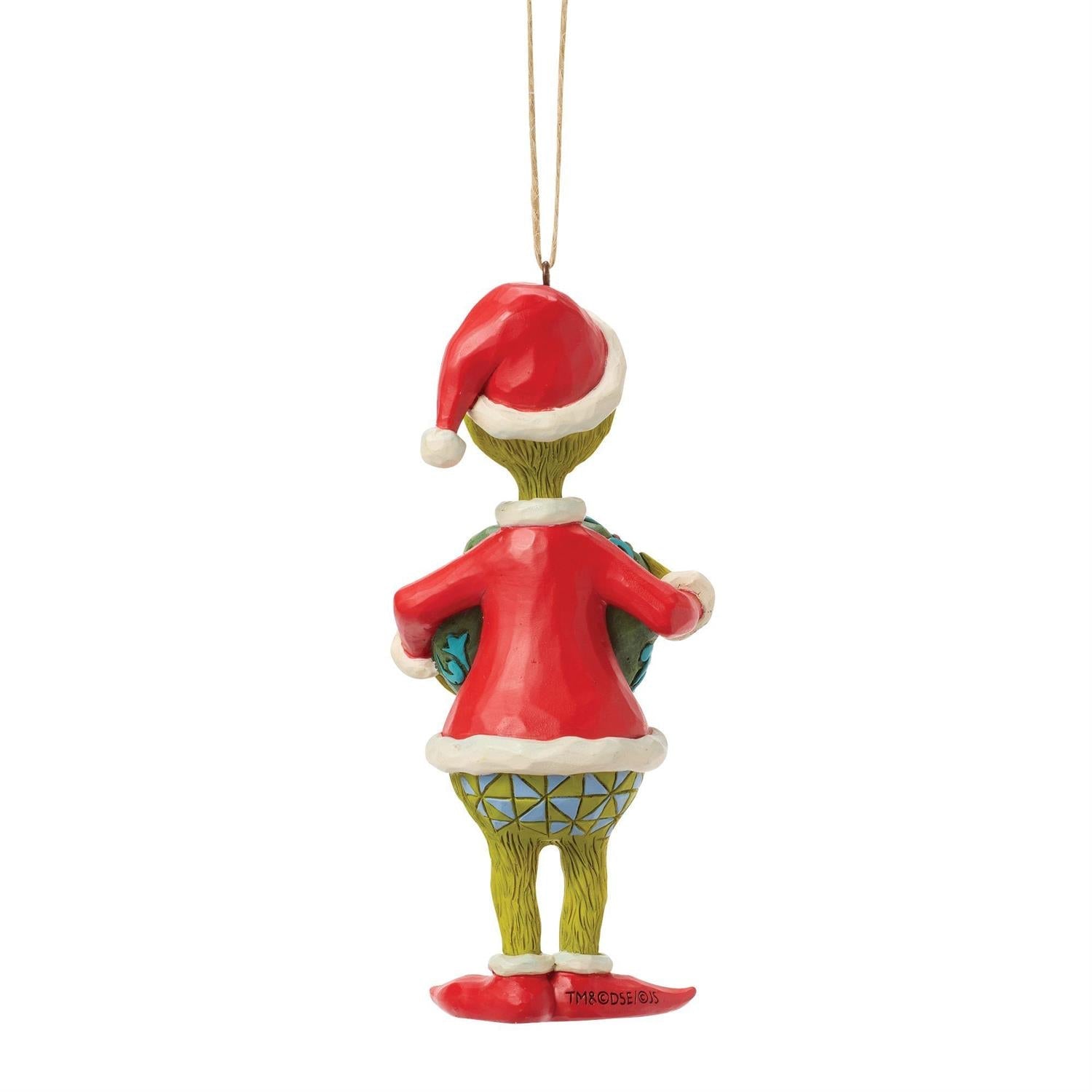 Grinch with Dated 2026 Wreath Ornament